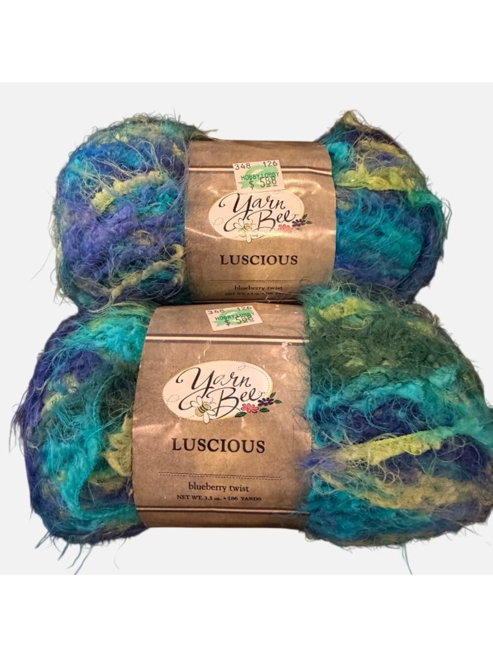 Yarn Bee Luscious Blueberry Twist Yarn 186 Yards Per Skein Fuzzy Texture Multico